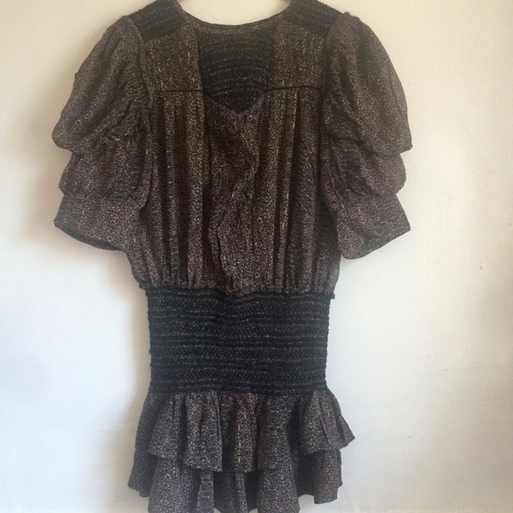 ISABEL MARANT Smocked Ruffled Silk Dress - Picture 3 of 16